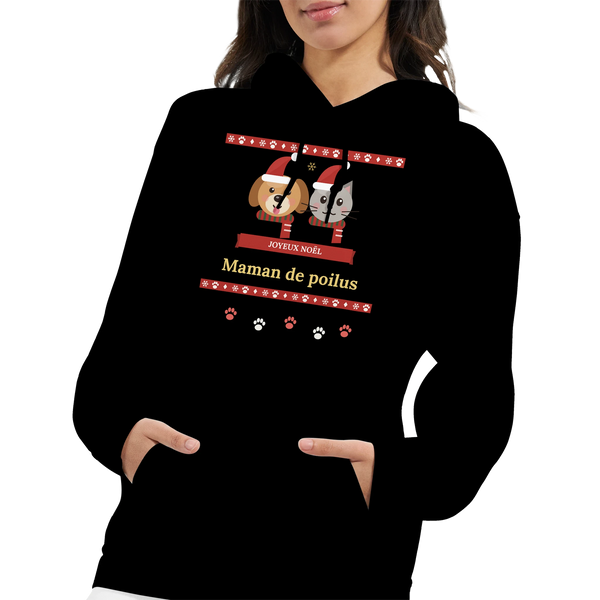 Sweat de Noël « Joyeux Noël, Maman / Papa de poilus »