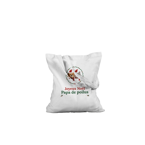 Tote bag de Noël « Joyeux Noël, Maman / Papa de poilus »